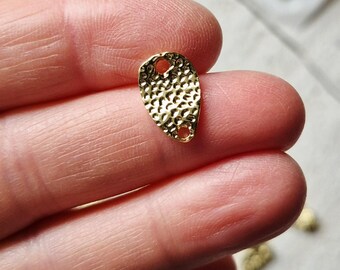 5 x Wavy Connectors Textured 18k Gold Plated - BOHOSEASON