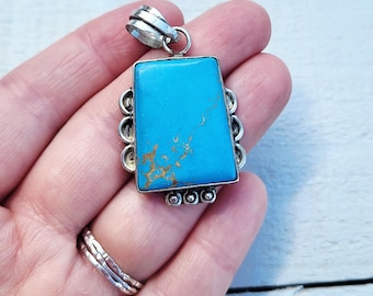 Magnesite Gemstone Pendant 925 Silver Plated  - BOHOSEASON