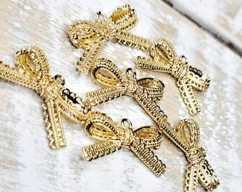 18k Gold Plated Bow Ribbon Charm Pendant Jewellery Findings - Bohoseason