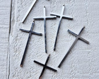 Stainless Steel Cross Pendant Silver Jewellery Findings Charms - Bohoseason