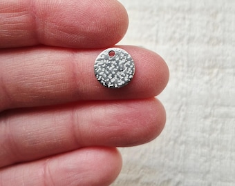 5pcs Coin Pendant Stainless Steel Textured Surface Silver Jewellery Findings Charms - Bohoseason