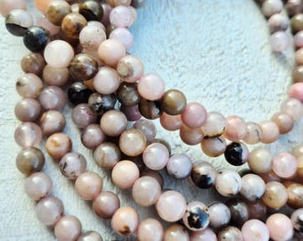 6mm Rhodonite Gemstone Beads 16" Strand Jewellery Making Crafts Findings - BOHOSEASON