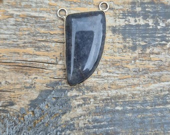 Blue Aventurine Gemstone Pendant 925 Silver Plated 2 Holes  BOHOSEASON