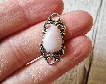 Pink Agate Jewellery Connectors Gemstone 925 Silver Plated FAULTED - BOHOSEASON