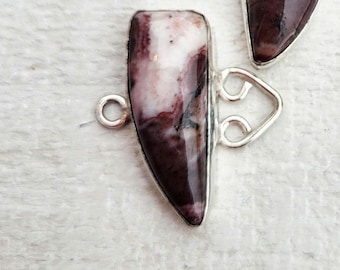 Jasper Gemstone Connector Browns Decorative 925 Silver Plated Jewellery Making Findings - BOHOSEASON