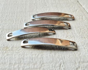 Stainless Steel ID Bracelet Connectors Silver Jewellery Findings Charms - Bohoseason