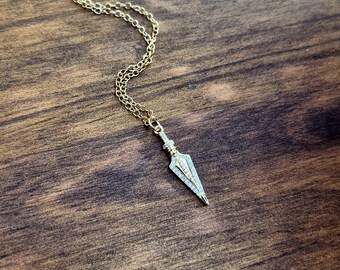 Gold Cz Arrow Pendant 18k Gold Plated Necklace Chain - BOHOSEASON