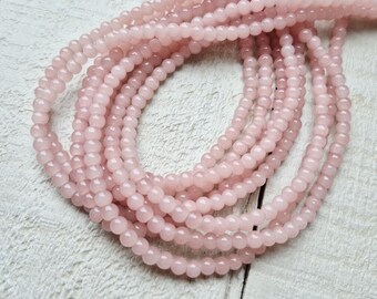 4mm Dusky Pink Glass Beads 16" Strand Jewellery Making Crafts Findings - BOHOSEASON
