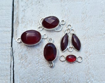 Red Onyx and Agate Gemstone Connectors Jewellery Making Findings - BOHOSEASON