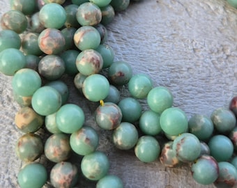 6mm Shoushan Stone Gemstone Beads Green 16" Strand Jewellery Making Crafts Findings - BOHOSEASON