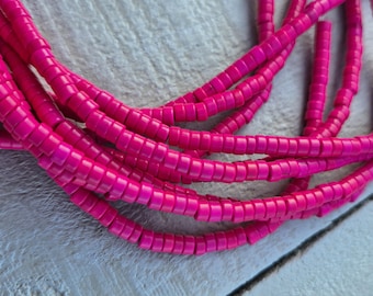 4mm Pink Heishi Beads Resin 16" Strand Jewellery Making Crafts Findings - BOHOSEASON