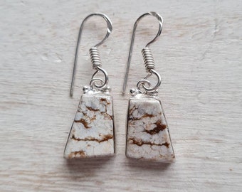 Boho Earrings Magnesite  Gemstone Drops Pierced  - BOHOSEASON