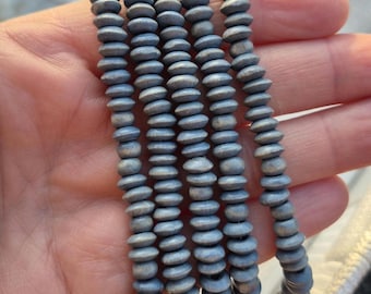 6mm Grey Wooden Rondelle Beads 16" Strand Jewellery Making Crafts Findings - BOHOSEASON