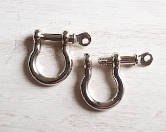 Silver D-Ring Anchor Shackle Stainless Steel Fastening Jewellery Findings Charms - Bohoseason
