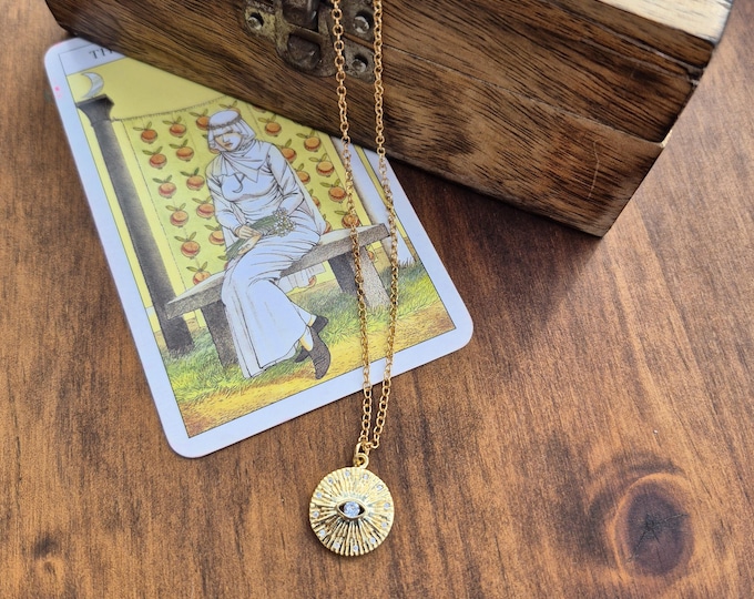 Featured listing image: Evil Eye Pendant 18k Gold Plated Necklace Chain - BOHOSEASON