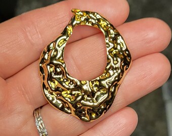 Golden Hammered Textured Pendant Ethnic Jewellery Findings Charms - Bohoseason