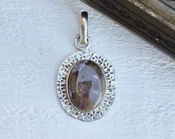 Brown Jasper Pendant Oval 925 Silver Plated - BOHOSEASON