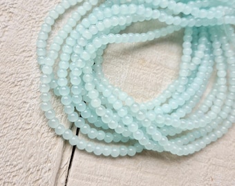 4mm Aqua Glass Beads 16" Strand Jewellery Making Crafts Findings - BOHOSEASON