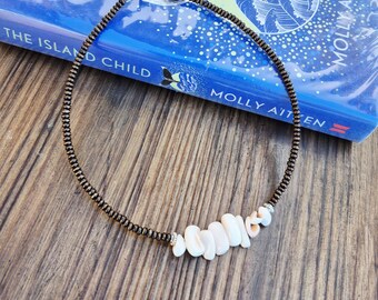 Wooden Beaded Natural Shell Necklace  - BOHOSEASON
