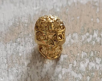Skull Bead 24k Gold Plated 12mm - BOHOSEASON