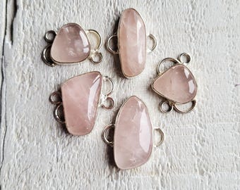 Rose Quartz Gemstone Connectors Jewellery Making Findings Choose - BOHOSEASON