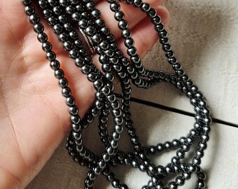 4mm Hematite Beads Non Magnetic - BOHOSEASON