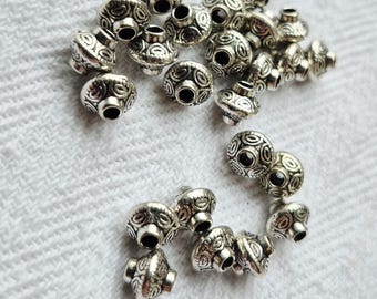 Tibetan Silver Beads x26 Lantern Shape Silver Jewellery Making Crafts Findings - BOHOSEASON