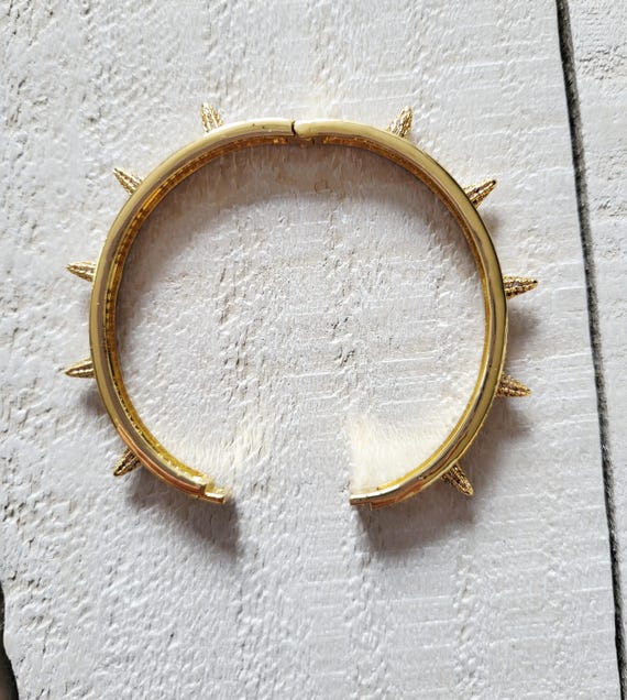 Sparkle Spike Stud Bracelet 18k Gold Plated Bangle Clear Czs