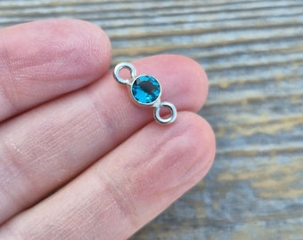 Teal Blue 925 Silver Plated Connector Faceted Jewellery Making Findings - BOHOSEASON