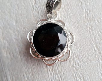 Diopside Green Pendant Faceted 925 Silver Plated - BOHOSEASON