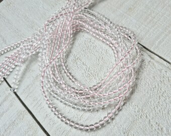 4mm Clear Glass Beads 16" Strand Jewellery Making Crafts Findings - BOHOSEASON