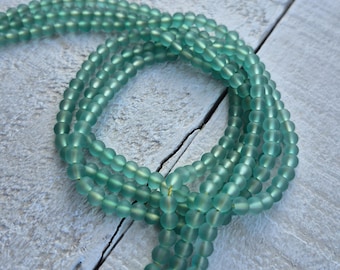 4mm Green Frosted Glass Beads 16" Strand Jewellery Making Crafts Findings - BOHOSEASON