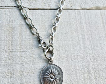 Stainless Steel Chain Necklace with Pendant Lobster Clasp Mens Womens - BOHOSEASON