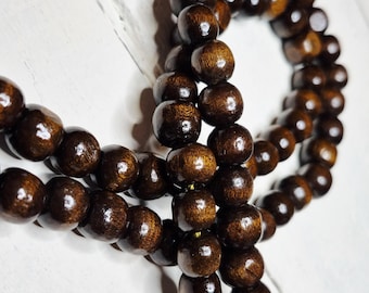 8mm Wooden Beads 16" Strand Jewellery Making Crafts Findings - BOHOSEASON