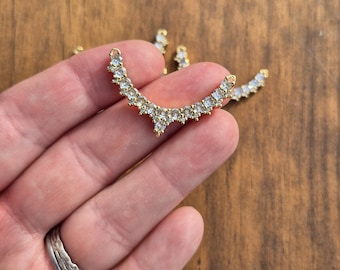 Cz Connector 18k Gold Plated 3 Holes Jewellery Making Findings - BOHOSEASON