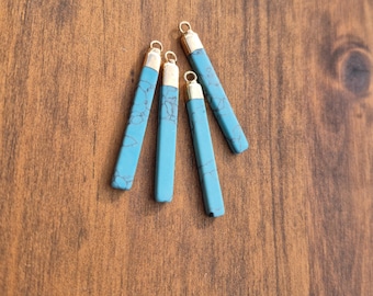 Turquoise Bar Pendant Resin Jewellery Findings Charms - Bohoseason