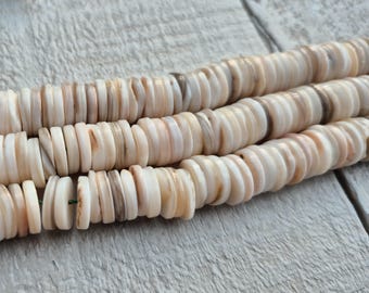 10mm Shell Heishi Beads Round 7" Strand Jewellery Making Crafts Findings - BOHOSEASON
