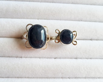 Blue Aventurine Gemstone Rings 925 Silver Plated Sizes Vary- Bohoseason