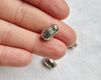 Russian Doll Matryoska Tibetan Silver Beads Jewellery Making Crafts Findings - BOHOSEASON