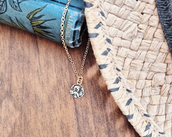 Small Coin Pendant Necklace 18k Gold Plated  Chain - BOHOSEASON