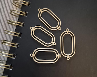 10pk Matte Gold Oval Link Connector Metal 35mm Jewellery Making Findings - BOHOSEASON