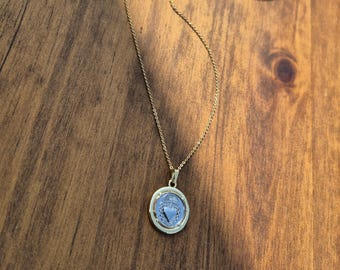 Gold/Silver Sacred Heart Round Pendant Necklace 22" Fine Chain 18k Gold Plated Valentines Day Gift - BOHOSEASON