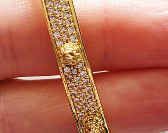 Sparkle Spike Stud Bracelet 18k Gold Plated Bangle Clear Czs