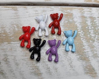 Teddy Bear Enamel Pendant Charm 18mm various colours Jewellery Findings Charms - Bohoseason