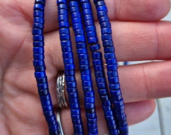 4mm Dark Blue Heishi Beads Resin 16" Strand Jewellery Making Crafts Findings - BOHOSEASON