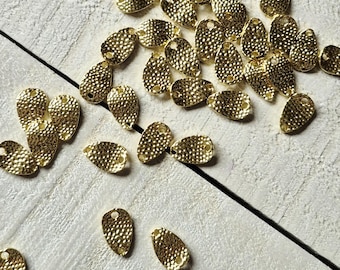 5 x Wavy Connectors Textured 18k Gold Plated - BOHOSEASON