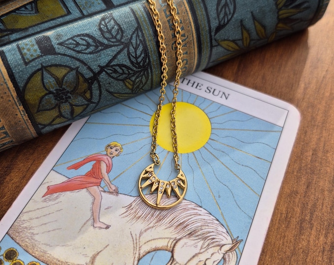 Featured listing image: Sun Pendant Czs 18k Gold Plated Necklace Chain - BOHOSEASON