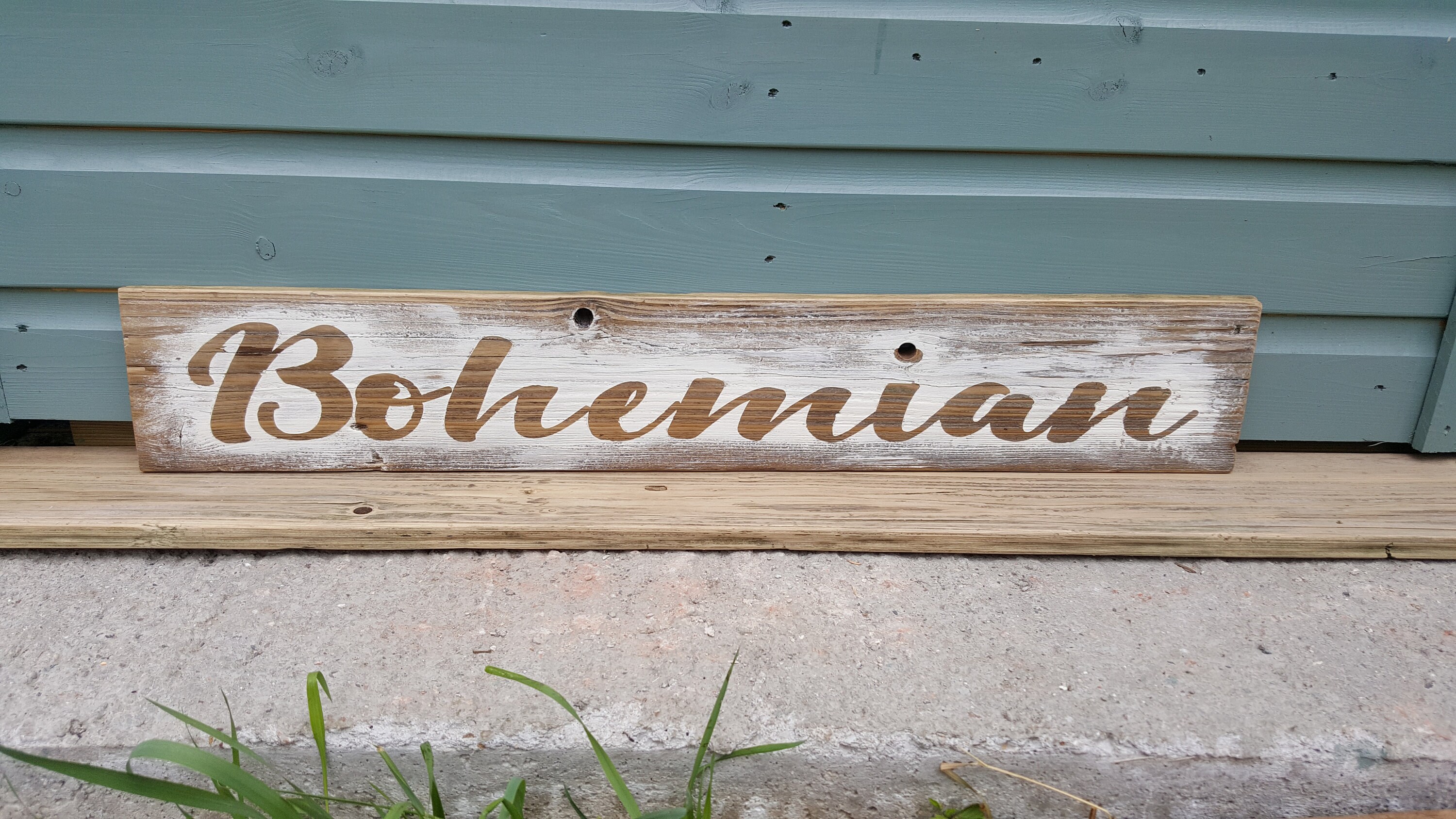 BOHEMIAN***Handmade Handpainted BOHO Recycled Wood Sign Wall Decor 75