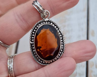 Gold Topaz Faceted Gemstone Pendant - BOHOSEASON