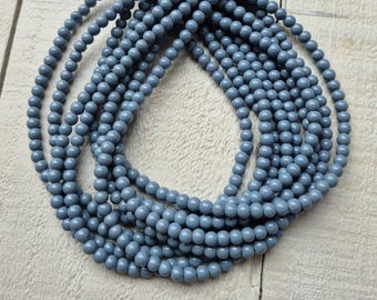 4mm Marine Blue Glass Beads 16" Strand Jewellery Making Crafts Findings - BOHOSEASON